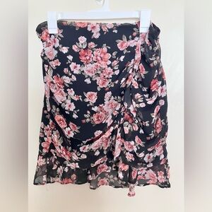 Floral Black and Pink Women's Coquette style Skirt Size Large
